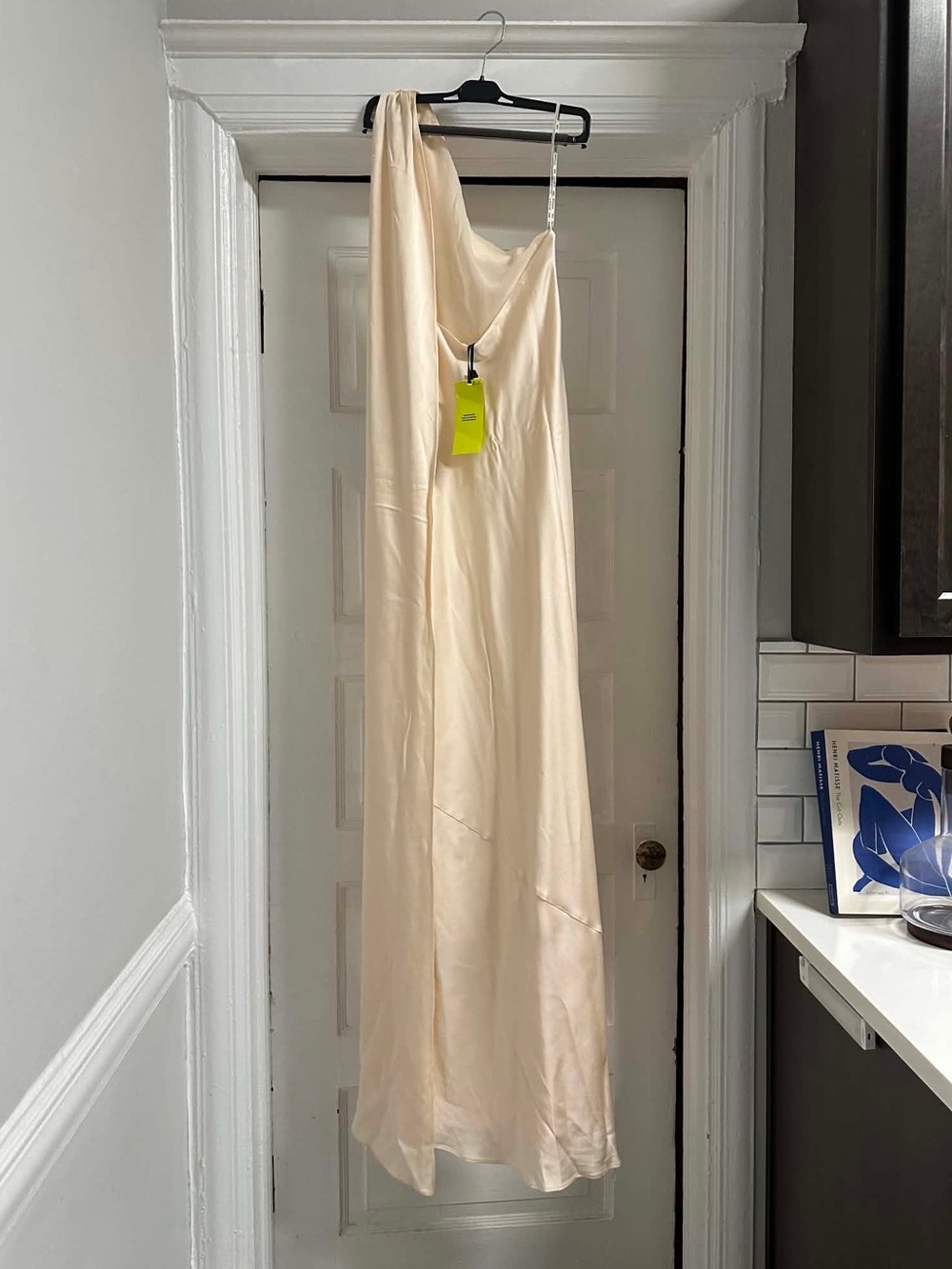 Mango Satin Asymmetrical Maxi Dress